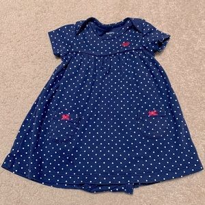Carter's Onesie Dress - Navy Polka Dot
